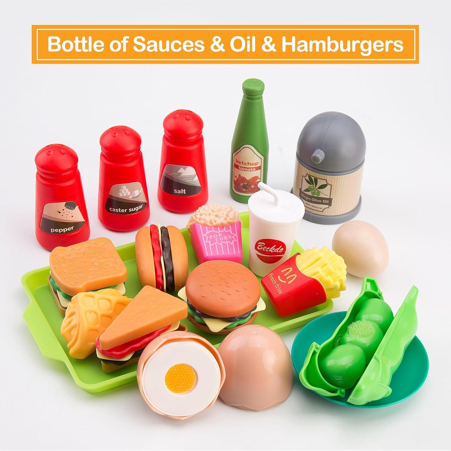 105Pcs Kids Kitchen Toy Accessories, Toddler Pretend BBQ Camping Cooking Playset, Play Pots, Pans, Utensils Cookware Toys, Play Food Set, Vegetables, Learning Gift for Girls Boys - Image 6