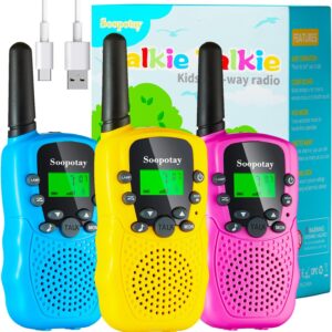Rechargeable Walkie Talkies for Kids, Walkie Talkie Toys for Girls Boys, Outdoor Toys/Outside Games for Kids, Gifts for 3 4 5 6 7 8 9 10 Year Old Kids Girls Boys
