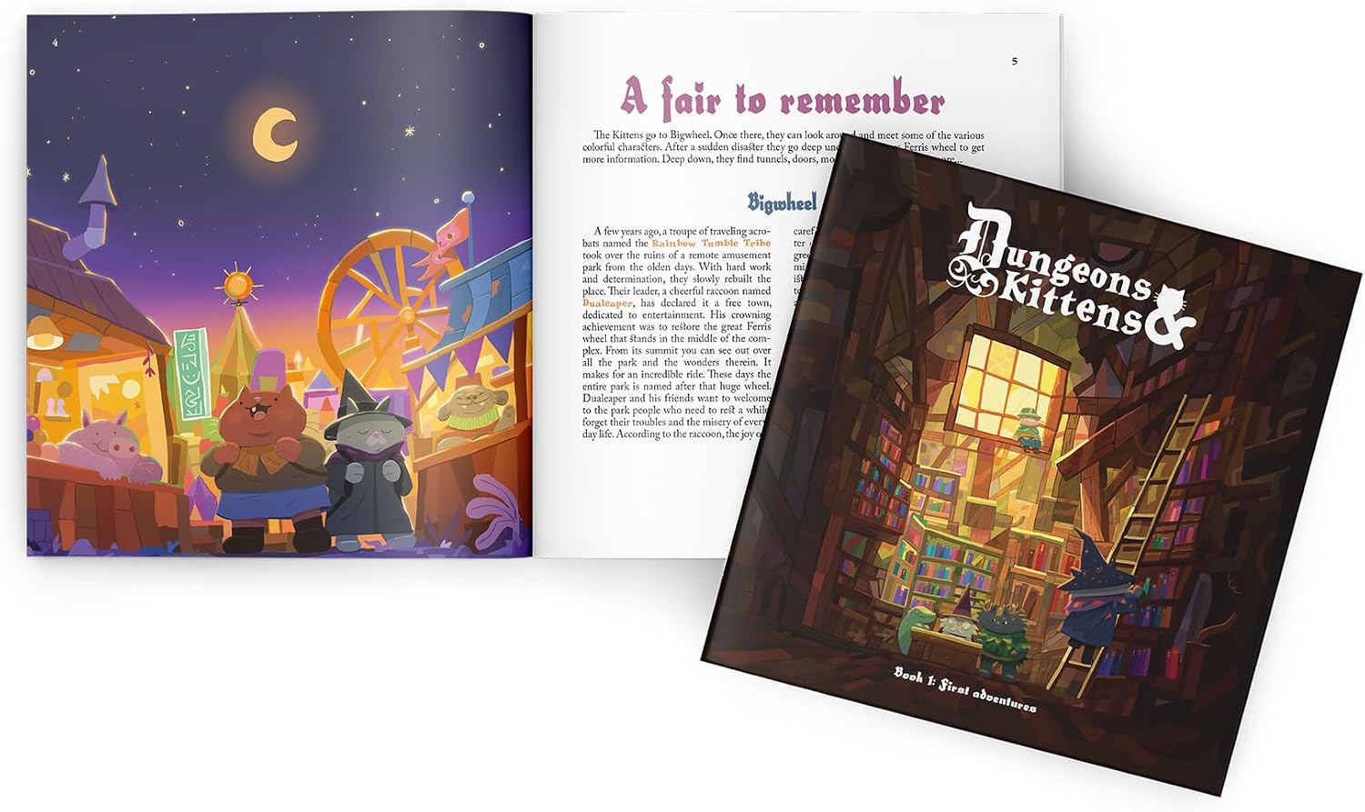 Asmodee Dungeons and Kittens Roleplaying Game Starter Set - Animal Fantasy RPG in a Wholesome Post-Apocalyptic Medieval World, Family Fun for Kids & Adults, Ages 8+, 2-6 Players, 90 Min Playtime - Image 4
