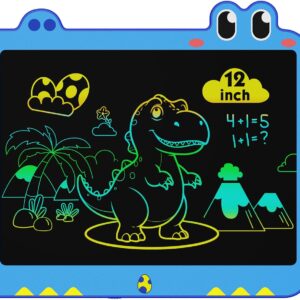 ORSEN 12 Inch LCD Doodle Board Tablet Toy – Green Dinosaur Drawing Pad for Kids 3-6 Years Old – Christmas and Birthday Gifts Blue
