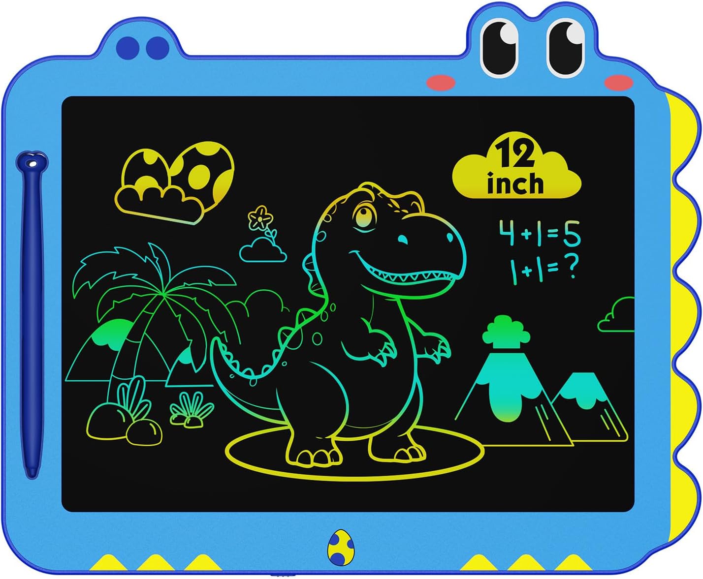 ORSEN 12 Inch LCD Doodle Board Tablet Toy - Green Dinosaur Drawing Pad for Kids 3-6 Years Old - Christmas and Birthday Gifts Blue