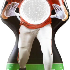 GoSports Inflataman Football Challenge – Includes 4 Rubber Footballs, Ball Pump, and Scoreboard – Inflatable Receiver Touchdown Toss Game