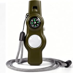 Emergency Survival Safety Whistle，Whistle for Kids with Lanyard,Compass,Thermometer,Ideal for Kayaking, Boating, Hiking, Camping, Climbing