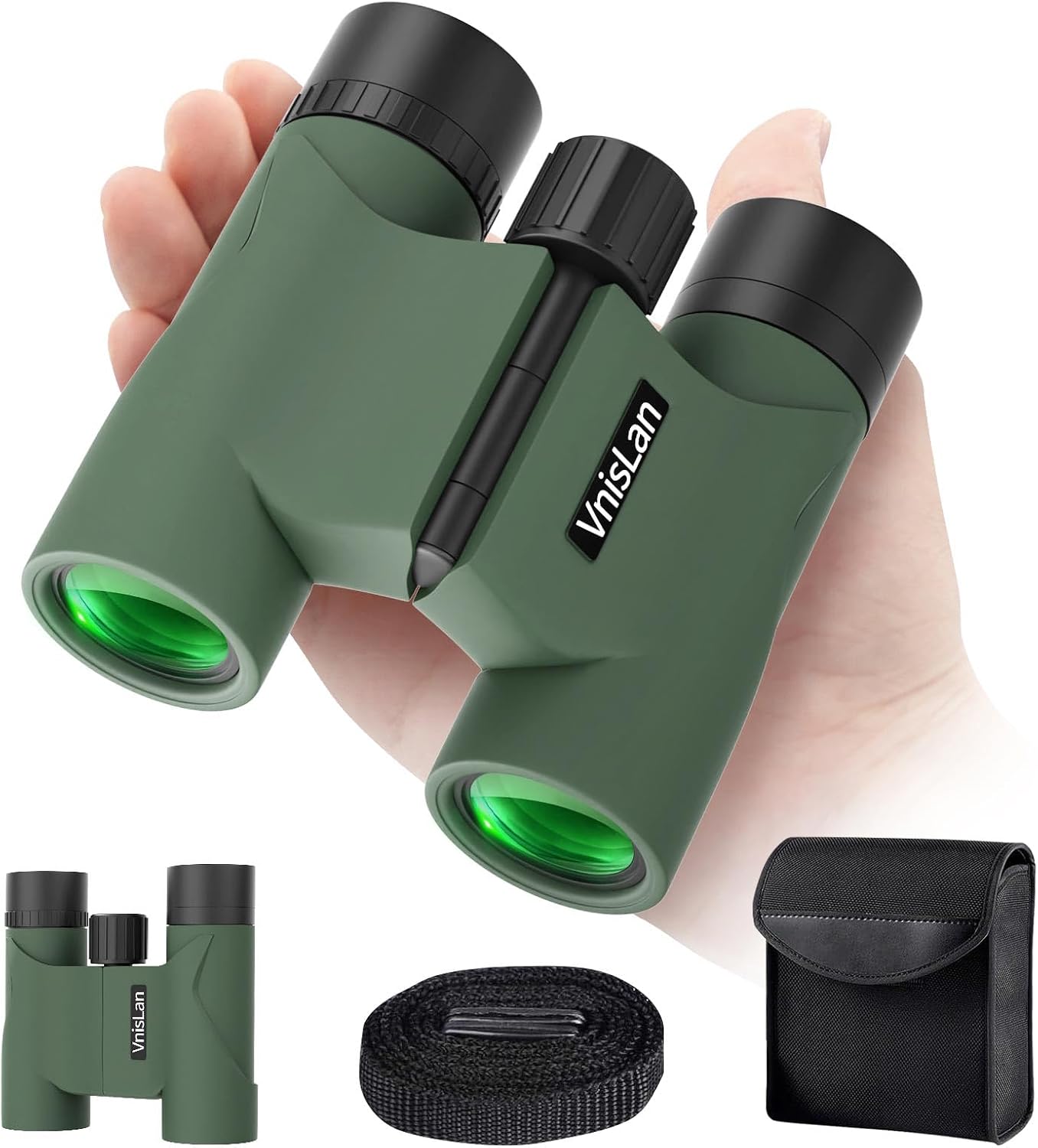 10x22 Compact Binoculars for Adults and Kids, Lightweight Pocket Binocular with 10mm Large Eyepiece & BAK4 Prism, Low Light Vision for Bird Watching, Travel, Hunting
