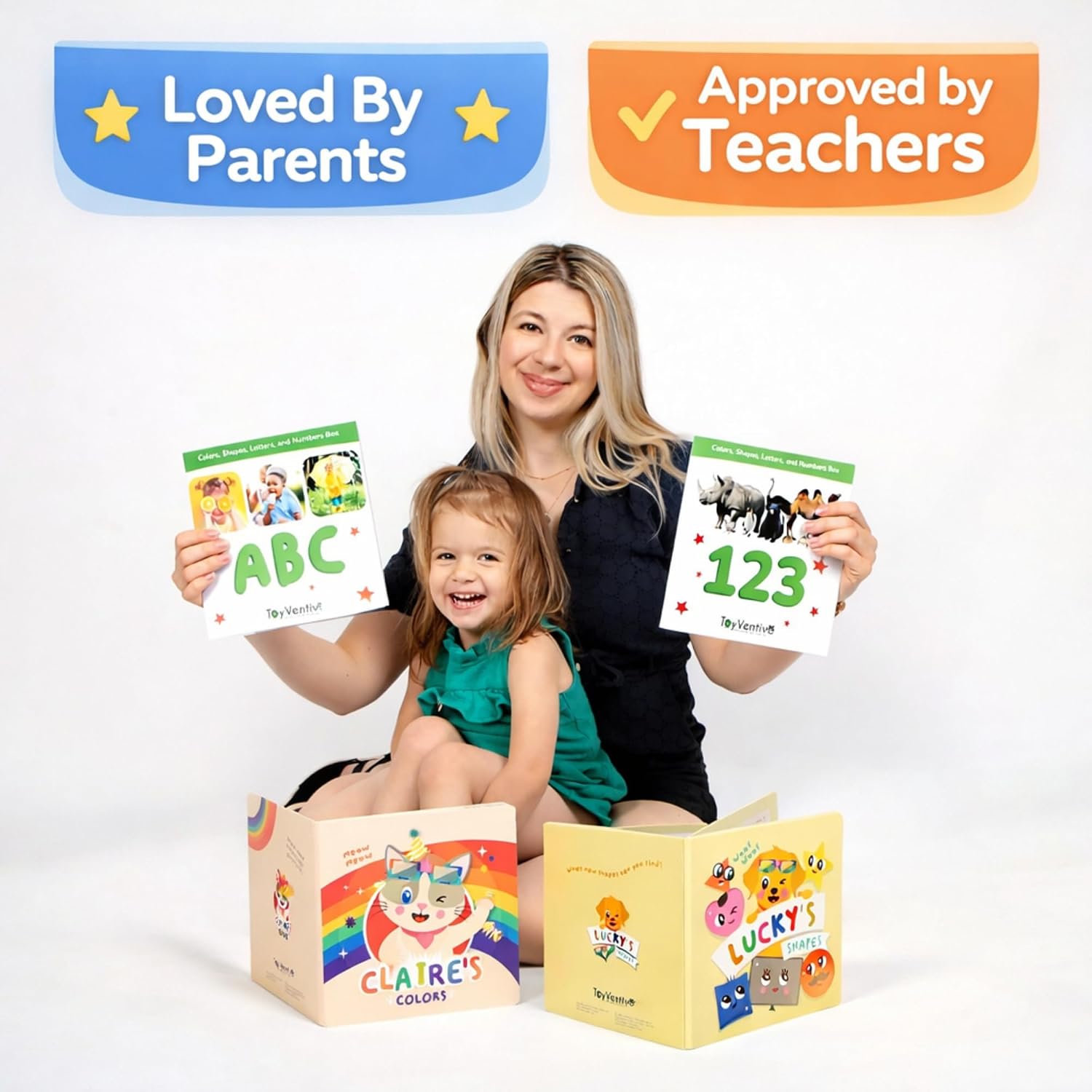 TOYVENTIVE Books, Toddler Flash Cards, and Puzzles – Educational Toys and Birthday Gifts for 1, 2, 3 Year Old Girl, Preschool Learning Activities and Games, Colors, Shapes, Letters, Numbers - Image 6