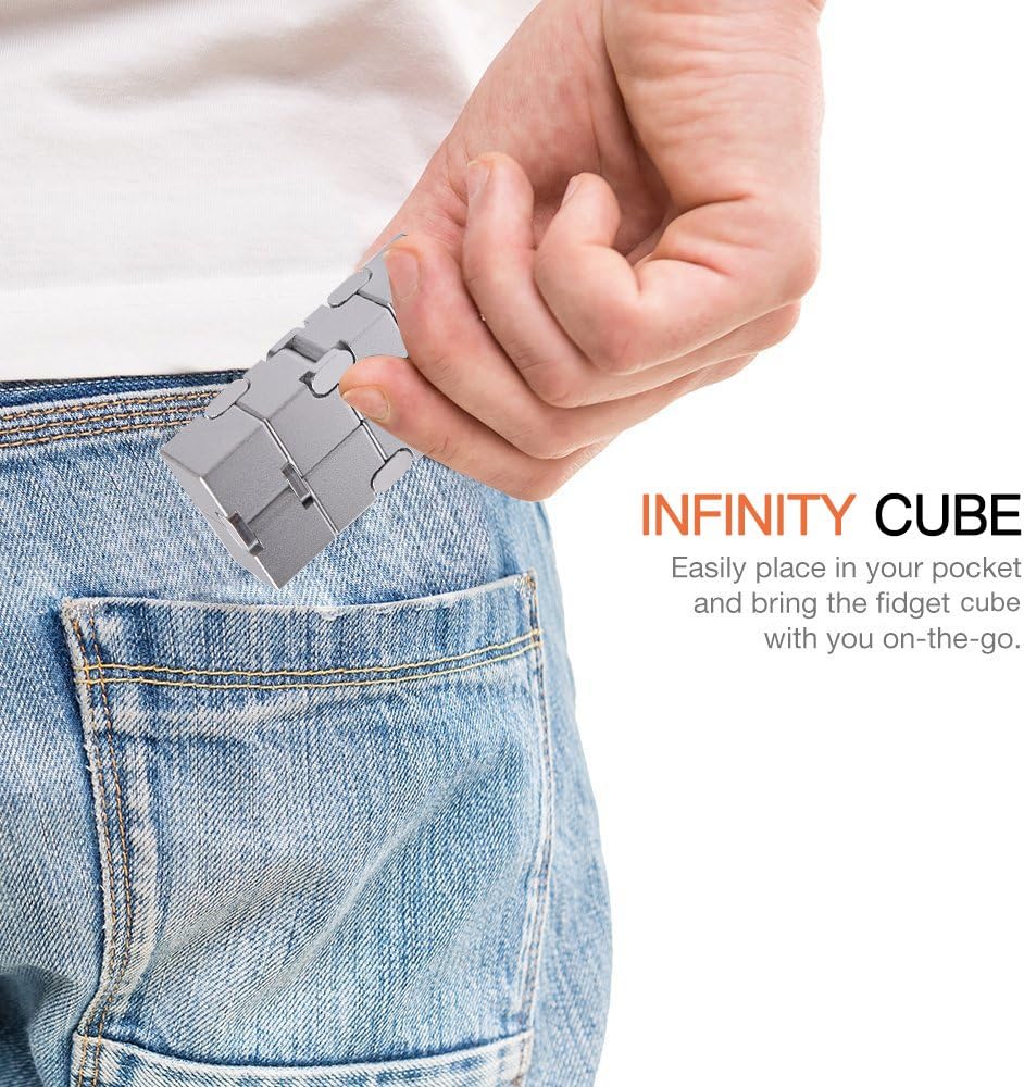 JOEYANK Fidget Cube New Version Fidget Finger Toys - Metal Infinity Cube Prime for Stress and Anxiety Relief/ADHD, Ultra Durable Sensory Gifts for Adults and Teens Kids - Image 3