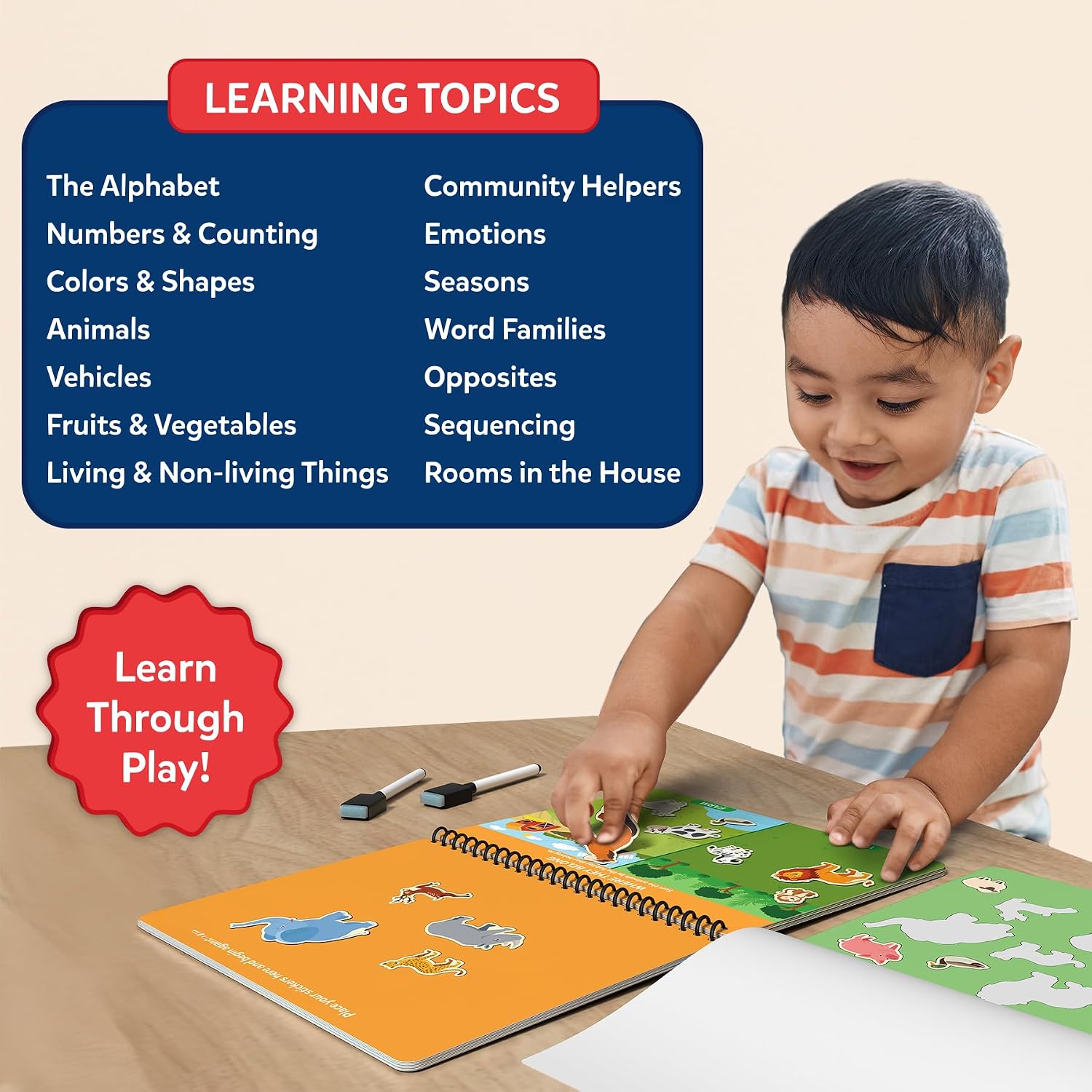 Skillmatics Busy Book for Preschoolers – Preschool Learning Activities, Mess-Free & Pre-Assembled, 150+ Reusable Stickers, Educational Homeschool & Travel Toy, Gift for Toddlers for Ages 3, 4, 5, 6 - Image 6
