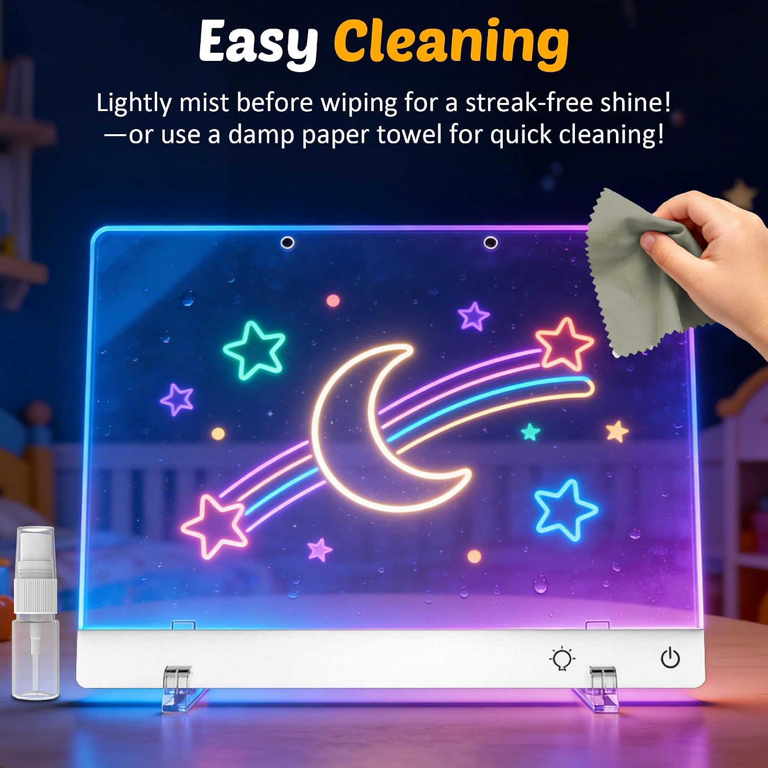 Rechargeable LED Drawing Board for Kids, 16-Inch Light Up Drawing Tablet with 7 Colors & Dimming, Arts Supplies Crafts for Kids Ages 3-8, Birthday Gifts for Girls Boys Age 5-10 - Image 5