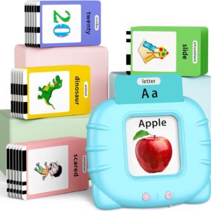 Eaever 520 ABC Sight Words Talking Flash Cards, Christmas Birthday Gift for 2 3 4 5 6 Year Old Boys and Girls, Preschool-Learning-Activities, Toddler Educational Toys for Ages 1-6 Kids, Blue