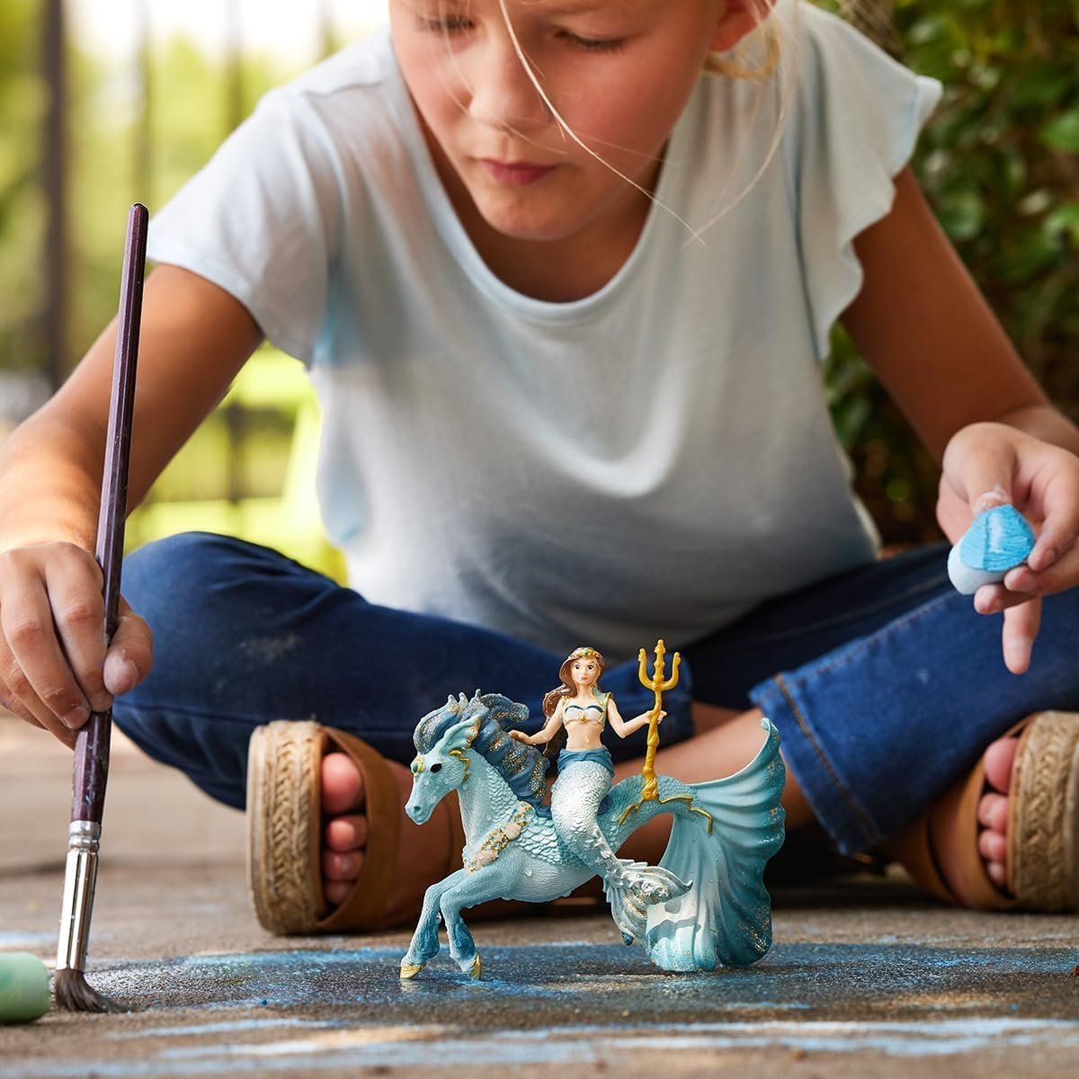 Schleich Bayala - 3 PC Mermaid Eyela Figure with Magic Horse - Mermaid Toy and Seahorse Playset for Girls and Boys - Underwater Fairy and Unicorn Toy - Fantasy Figurines for Kids Ages 5+ | 70594 - Image 2