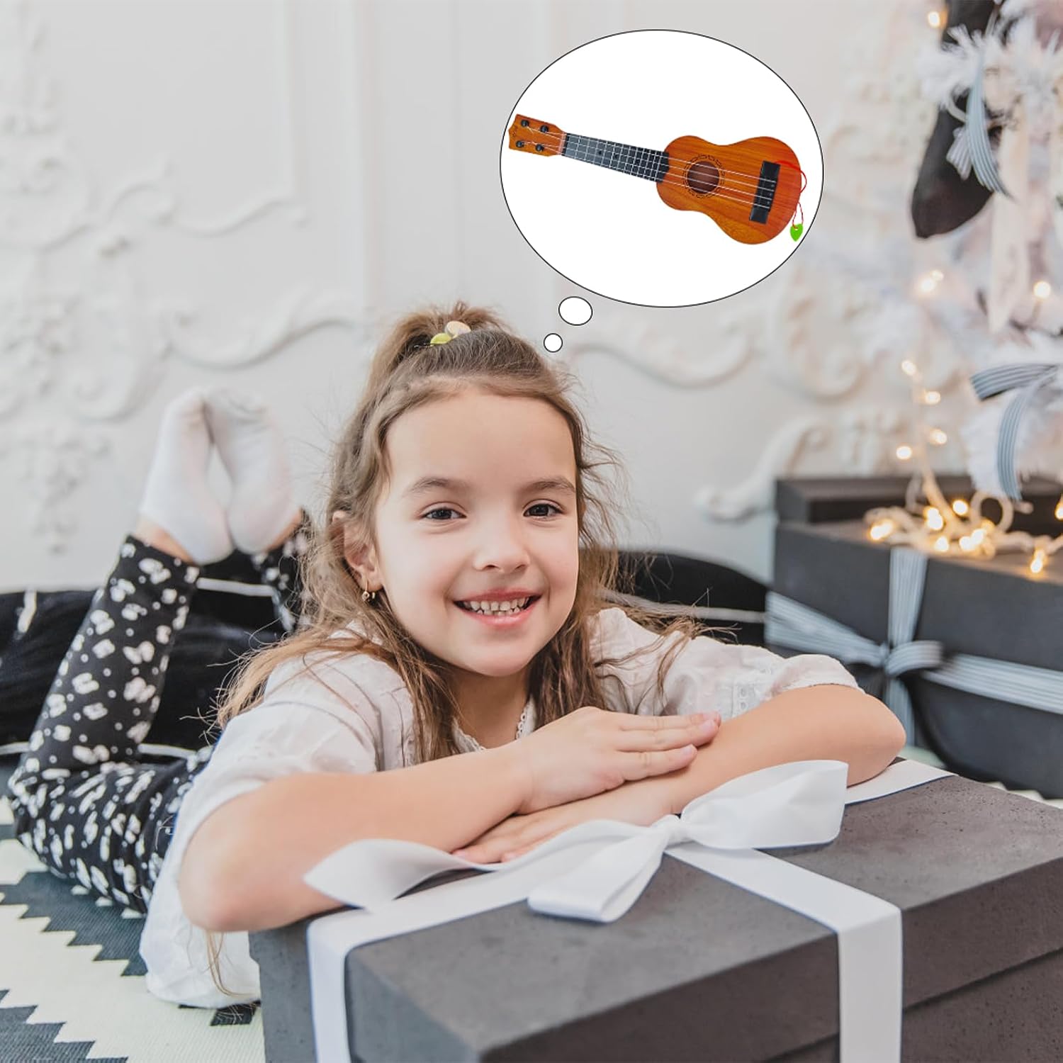 Kids Toy Ukulele Guitar,17 Inch Classical Guitar Musical Toy,4 Strings Guitar Ukulele Educational Learning Toy for Toddlers and Preschoolers - Image 7
