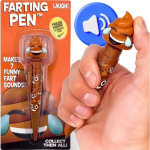 Farting Poop Pen with 7 Funny Fart Sounds – Silly Novelty Gag Gift for Boys & Girls Ages 8-12, Funny Gifts for Kids & Teens, Great Birthday Gift Ideas, Poop Pen That Actually Farts east(Laughing)