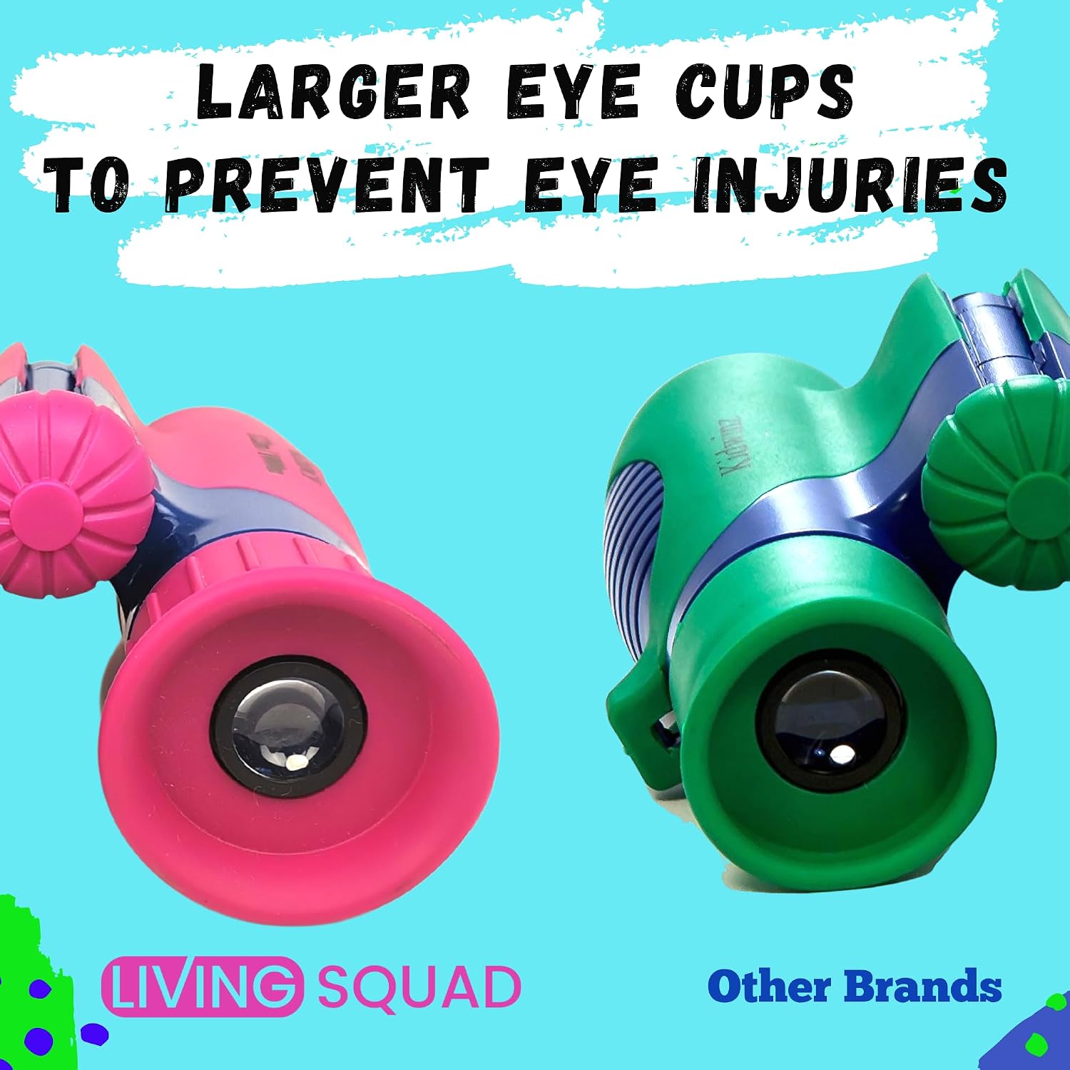 Kids Binoculars Turquoise 8x21 Shockproof Set Ages 3–12 with Case, Neck Strap, Compass & Carabiner | High Resolution Optics for Outdoor Adventures, Bird Watching & Hiking for Boys - Image 7