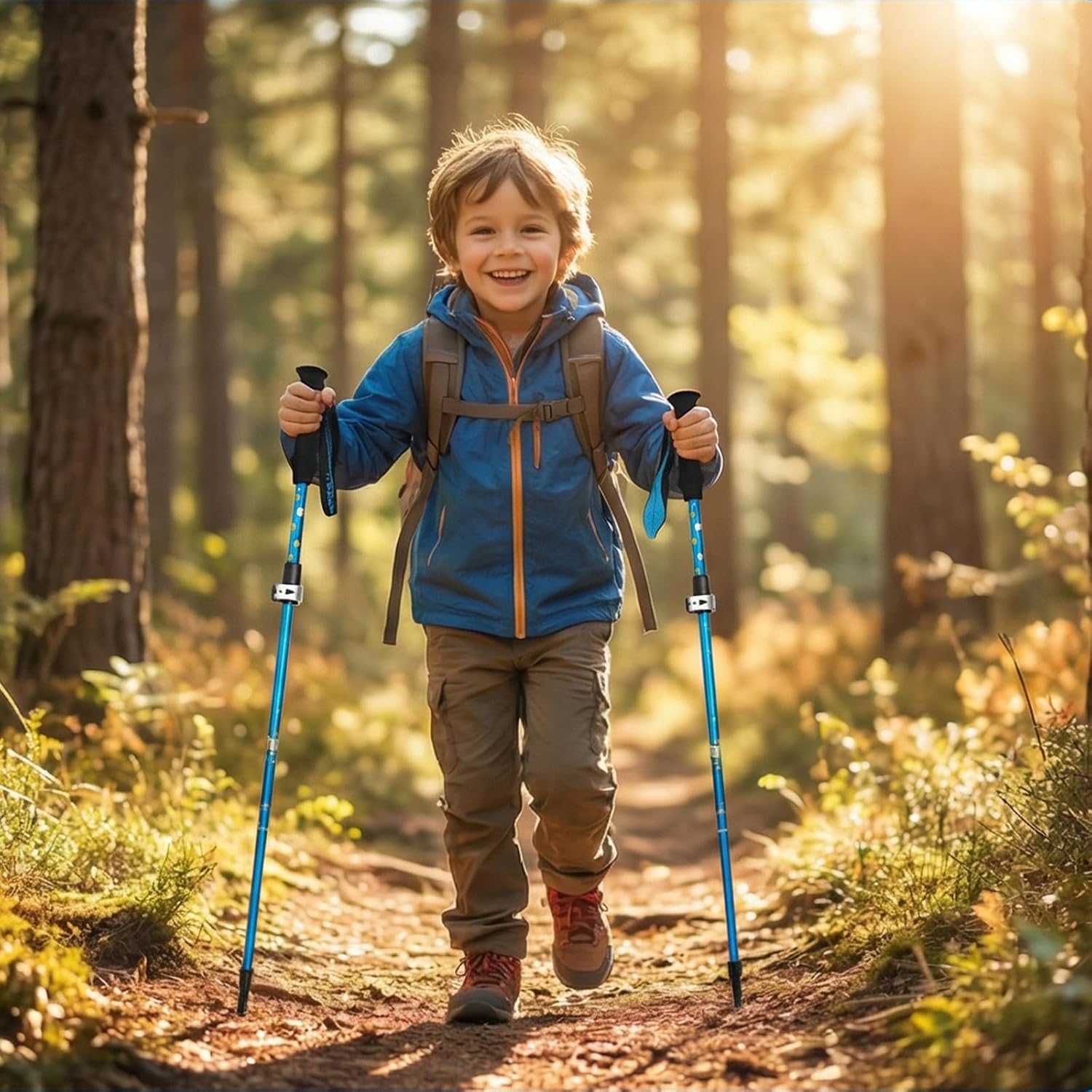 Trekking Poles - Lightweight Collapsible Kids Hiking Poles - Retractable Kids Hiking Stick, Telescoping Aluminum Trekking Poles 2 Pack, Adjustable Ski Poles - Image 9