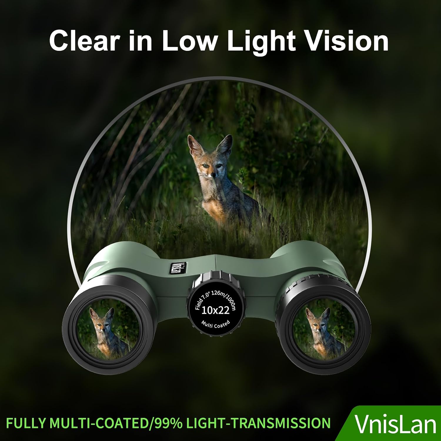 10x22 Compact Binoculars for Adults and Kids, Lightweight Pocket Binocular with 10mm Large Eyepiece & BAK4 Prism, Low Light Vision for Bird Watching, Travel, Hunting - Image 6