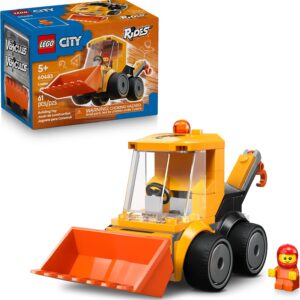 LEGO City Rides – Construction Loader Building Toy for Kids – Pretend Play Set for Boys & Girls, Ages 5+ – Construction Toy W/Backhoe, Loader Bucket, & Minifigure – Gift Idea for Birthdays – 60483