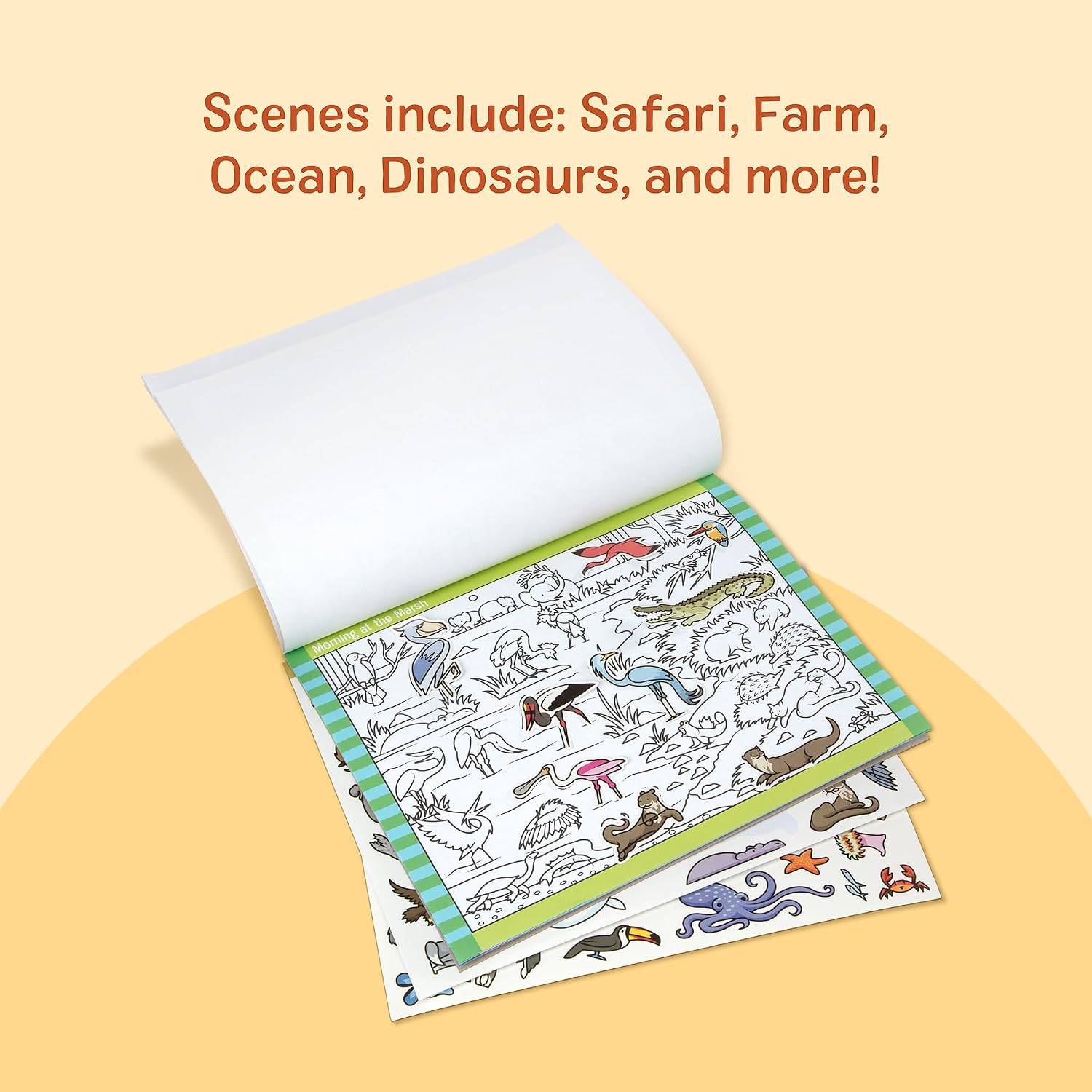 Melissa & Doug Seek & Find Sticker Pad – Animals, 400+ Stickers & 14 Scenes to Color, Search & Find Sticker Activity Pad for Coloring & Matching, Creative Learning Toys for Kids 4+ - FSC Certified - Image 6