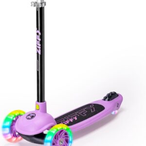 JOVA ZIFFY Multicolor 3 Wheel Scooter for Kids 3-5, Toddler Kick Scooters with LED Light-Up Wheels for Boys and Girls, 5 Adjustable Height and Lean-to-Steer Design, Support up to 110 lbs