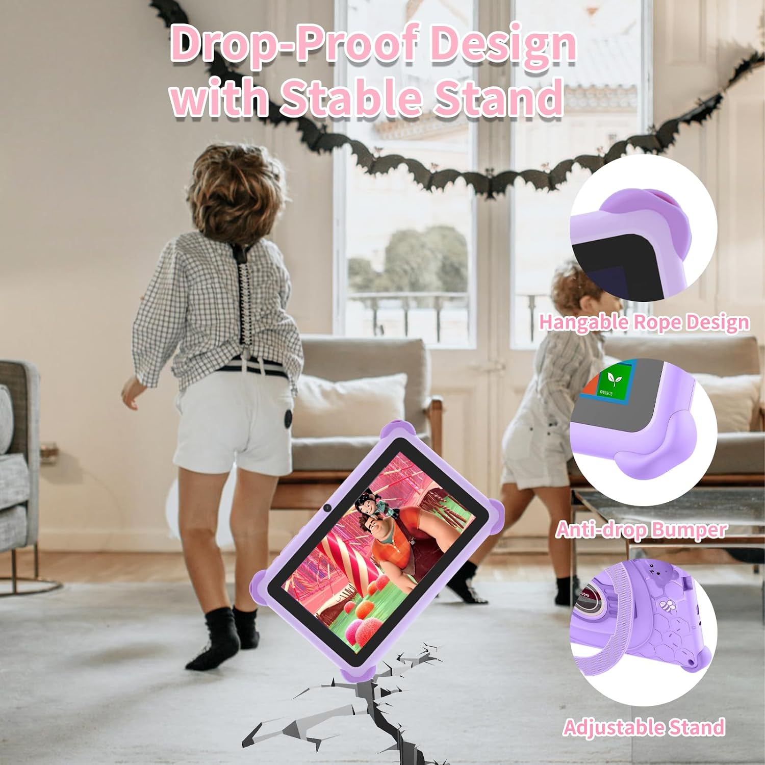 Kids Tablet 7 inch Tablet for Kids 32GB Toddler Tablets with Case Android Kids Learning Tablets with WiFi Youtube Parental Control, Bluetooth, Preinstalled Educational Contents for Girls Boys, Purple - Image 6