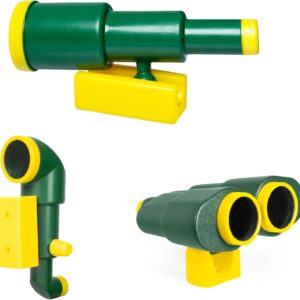 Barcaloo Playhouse Accessories for Kids, Outdoors Playground Sets for Backyards with Telescope, Periscope & Pirate Playset Binoculars Attachments, Backyard Treehouse, Jungle Gym and Swing Set