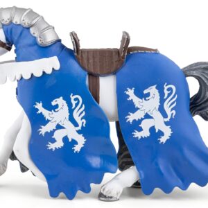 Papo – Realistic Horse of The Lion Knight with Lance Figure – Ages 3+ – Fantasy & Medieval Collection – Creative Play Medieval Adventures – Gift Idea Toy for Girls and Boys