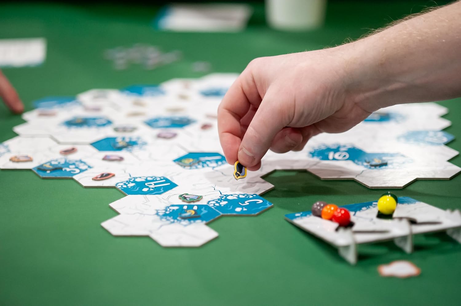 Allplay Waddle Board Game for Adults and Families - Connect Groups of Penguins to Claim The Most Fish - 1-Minute to Teach in A Small Box - 15 Min 2-5 Players Ages 7+ - Image 5