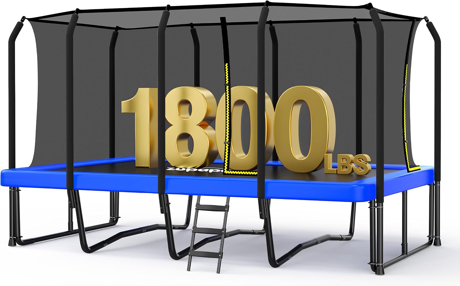 Zupapa 1800LBS Weight Capacity Rectangle Trampoline 10x17FT Outdoor Square Gymnastics Trampolines with 10-Year Quality Assurance for Kids Adults Long Large Big Rectangular Basketball Trampoline