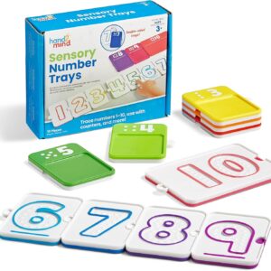 hand2mind Sensory Number Trays, Learning Numbers for Kids, Fine Motor Activities, Counting Toys for Sensory Seeking Kids, Texture Toys, Pre-Writing Skills for Toddlers, Montessori Math Materials