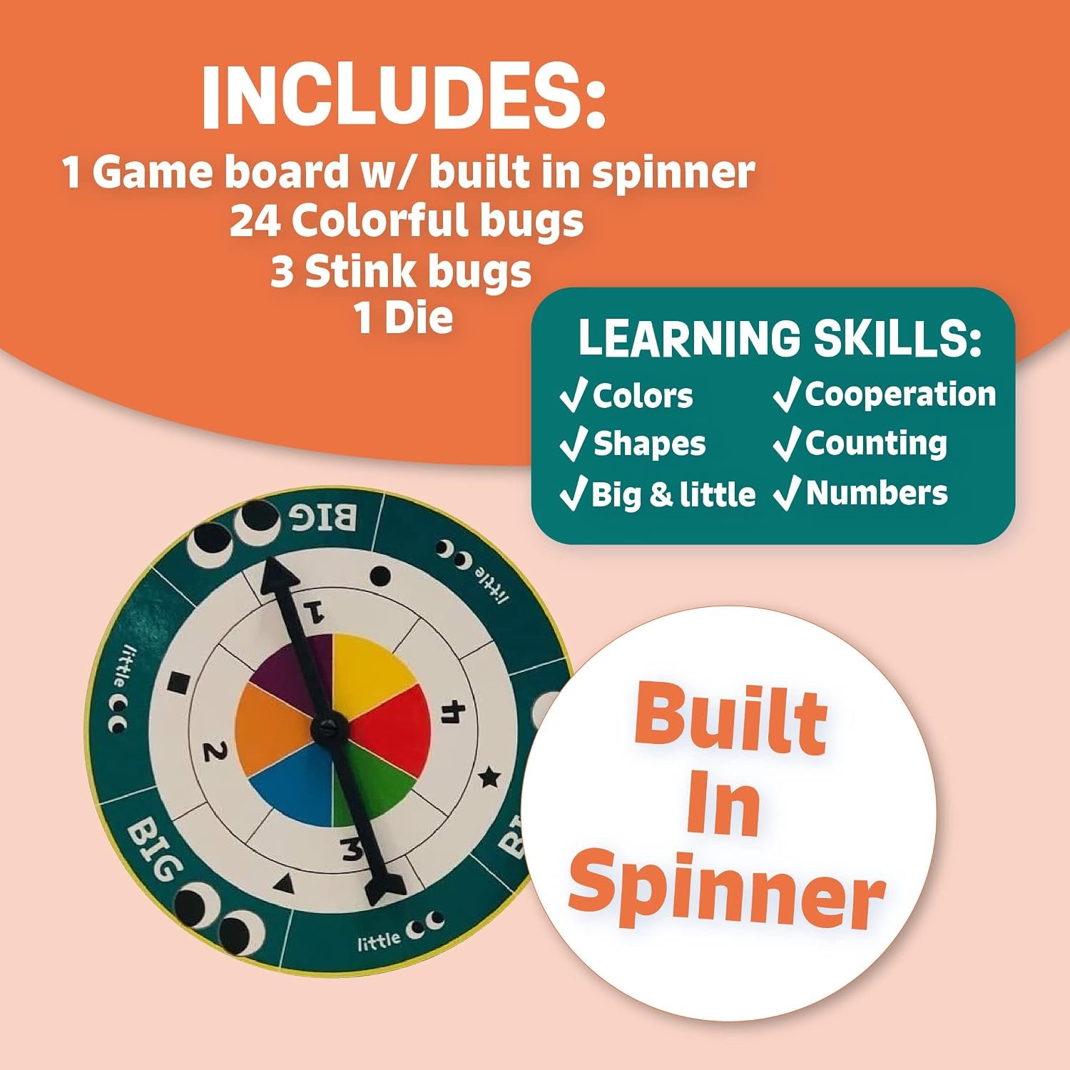 Peaceable Kingdom Snug as a Bug in a Rug Award Winning Cooperative Preschool Skills Builder Game for 2 to 4 Kids ages 3+ - Image 5