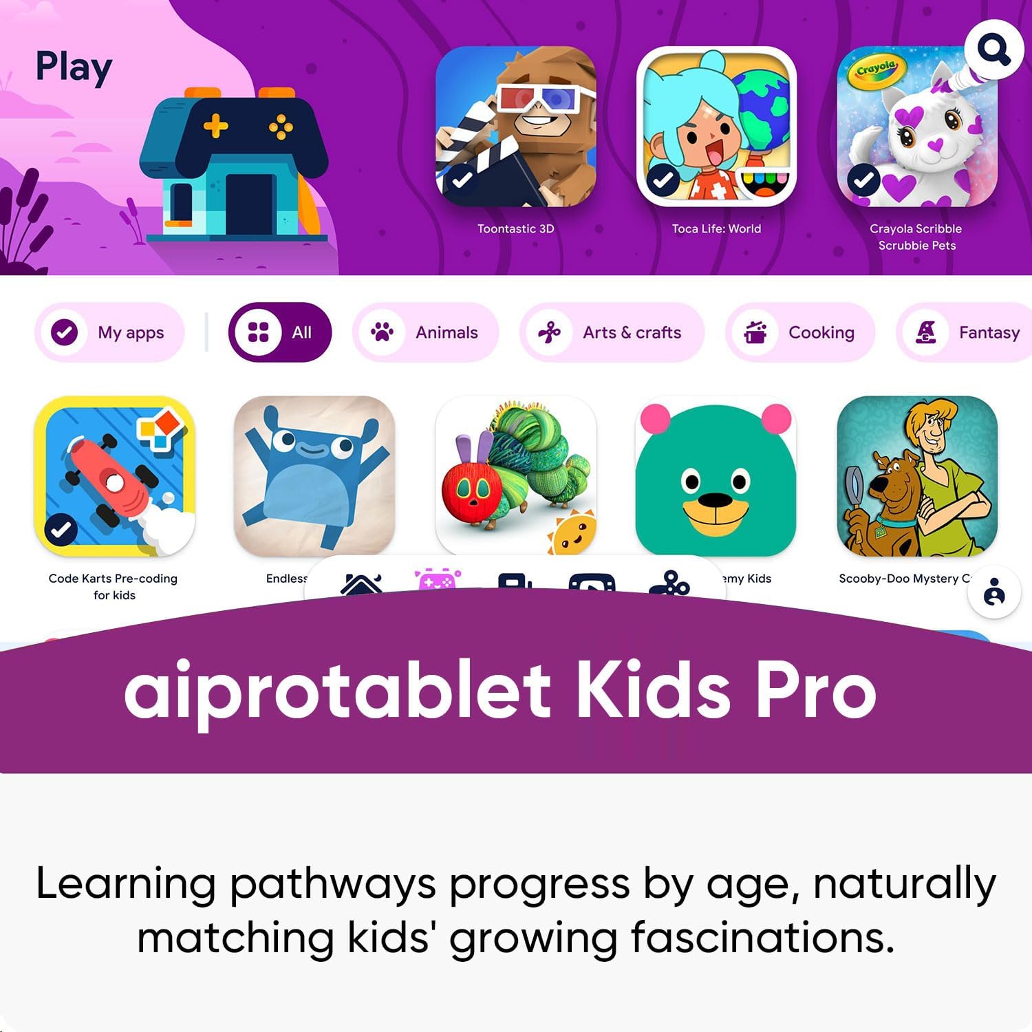 Kids Tablet, Android 16 Tablet for Kids 10 inch Octa-Core with Case, 24GB RAM 64GB ROM 2TB TF Card Expandable for Toddler Children, Parental Control, Dual Camera, BT5.0, WiFi, Gift (Purple) - Image 3