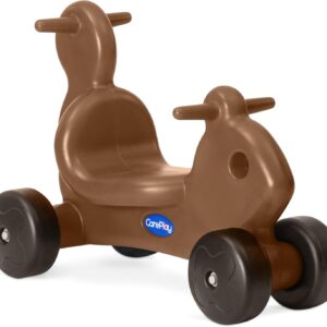 Careplay 2-in-1 Squirrel Push & Ride-on Toy, Indoor & Outdoor Use, Earth Tone Color, Recommended for Children up to 50lbs, Made in The USA, Clay