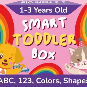TOYVENTIVE Books, Toddler Flash Cards, and Puzzles – Educational Toys and Birthday Gifts for 1, 2, 3 Year Old Girl, Preschool Learning Activities and Games, Colors, Shapes, Letters, Numbers