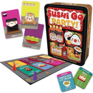Sushi Go Party! – The Deluxe Pick & Pass Card Game by Gamewright, Multicolored