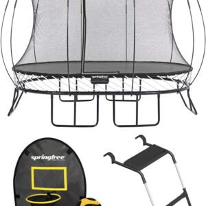 Springfree Trampoline – Springless Backyard Oval Trampoline with Enclosure for Kids – Multiple Sizes & Optional Add-On Attachments & Accessories