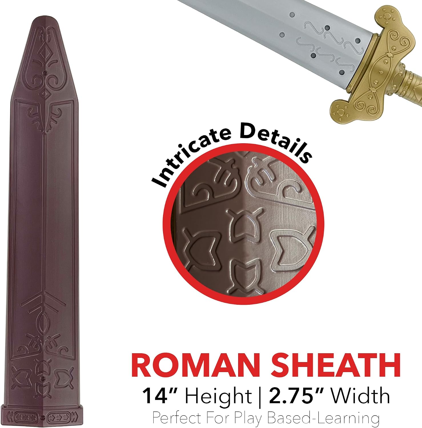 GiftExpress 19" Plastic Roman Toy Sword with Sheath – Pretend Play Dagger Nordic for Knight, Viking, and Roman Warrior Costumes - Image 5