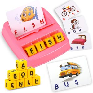 Fenikso Matching Letter Game, Alphabet Spelling & Reading Words, Objects & Color Recognition, Early Learning Educational Toy for Preschooler & Kindergarten Kids Over 3-8 Years Old, Best Gifts