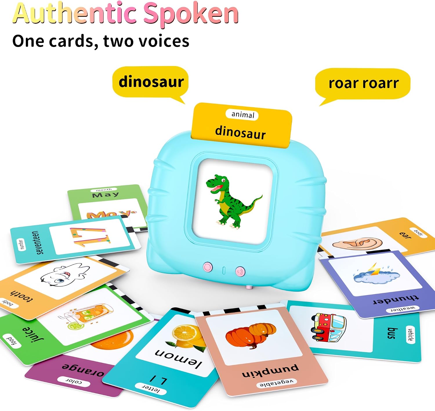 Eaever 520 ABC Sight Words Talking Flash Cards, Christmas Birthday Gift for 2 3 4 5 6 Year Old Boys and Girls, Preschool-Learning-Activities, Toddler Educational Toys for Ages 1-6 Kids, Blue - Image 2