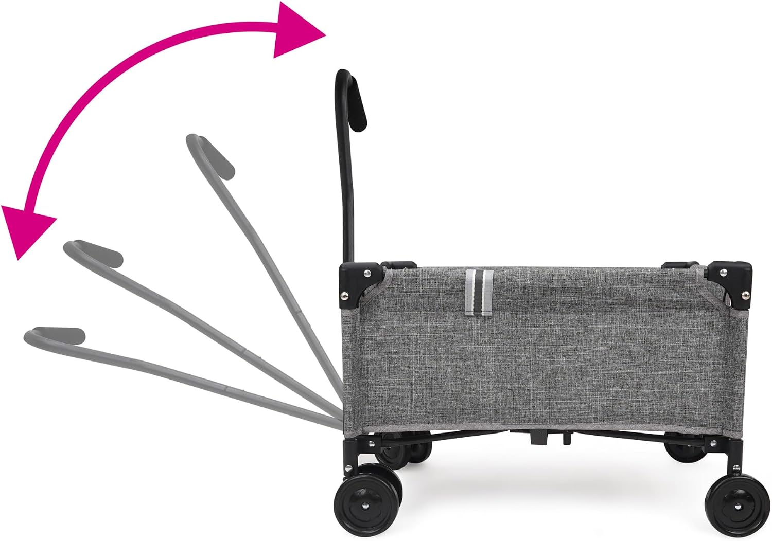 509 Crew: Little Wagon - Melange Grey - Folding Pull-Along Cart, Adjustable Handle, Canvas-Metal Frame, Transport Toys-Dolls-Stuffed Animals, Kid 3+ - Image 4