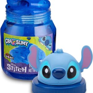 Disney Stitch Premium Pre-Made Slime, 8 oz Glossy, Stretchy, Super Soft, Blue Slime, Stitch Shaped Confetti Add-Ins, Great for Ages 6 & Up