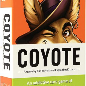 Exploding Kittens Coyote Created by Tim Ferriss | Perfect for Family Fun, Game Night, and Travel | 3-8 Players, 10 Mins, Ages 10 and Up