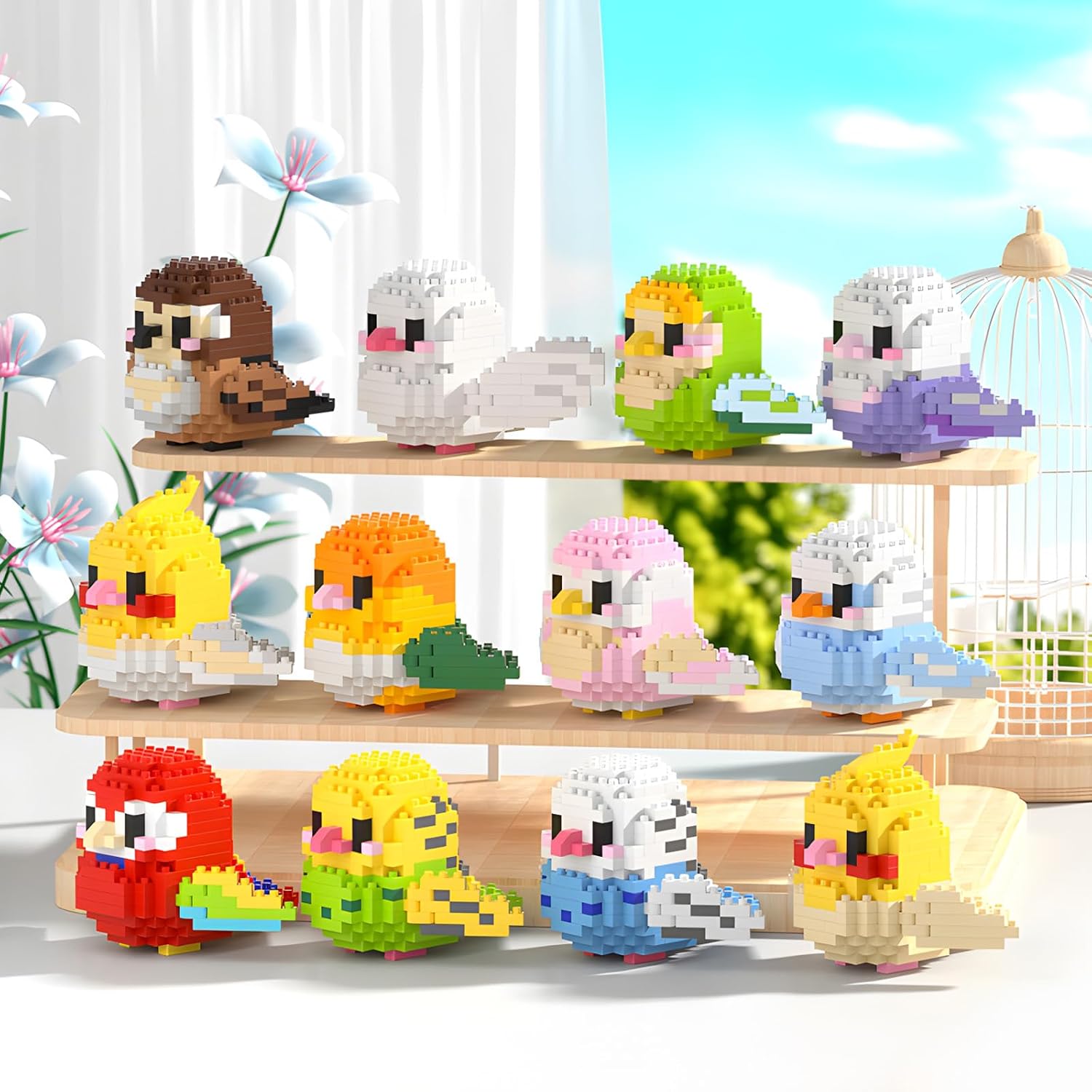 HJPLPXH Parrots Micro Mini Building Block Sets Birthday Gift for Kids, Animals Buildling Model Kits, Mini Bricks Birds Series Toys for Kids(12 Boxes) - Image 5