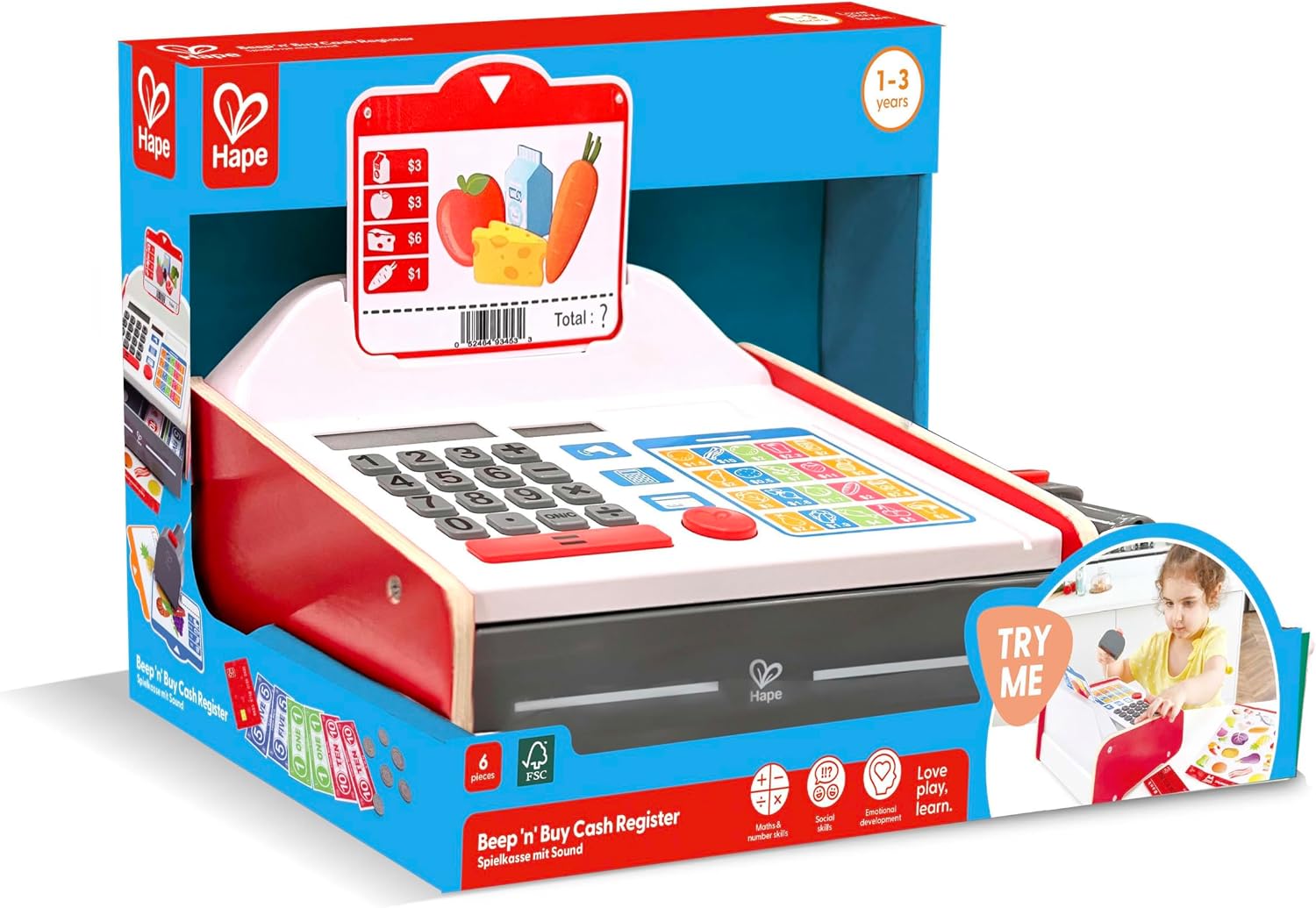 Hape Beep ’n’ Buy Cash Register | Role Play Toy Cash Register for Kids, for Children Ages 3+ Years - Image 8