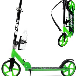 Scooter for Kids Ages 6+, Teens & Adults, Max Load 240 LBS, Foldable Kick Scooter with 8-inch Big Wheels, Kickstand, 3 Adjustable Levels, Rear Brake,