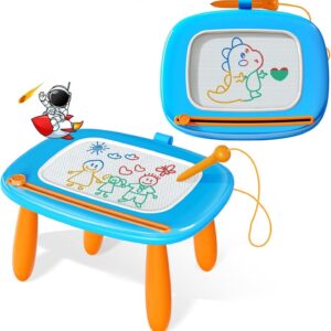 Kikidex Magnetic Drawing Board, Toddler Girl Toys for 1-3 Year Old, Doodle Board Pad Learning and Educational Toys for 1 2 3 Year Old Baby Kids Birthday Gift (Light Blue)