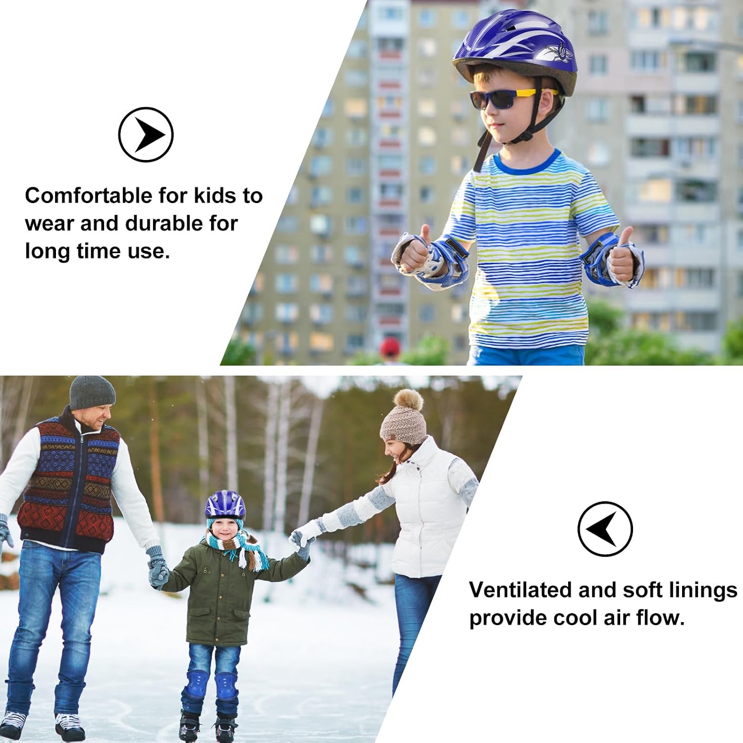 Kids Helmet with Sports Protective Gear Set: Adjustable Helmet for Ages 3-8 Boys Girls, Toddler Knee Elbow Wrist Pads for Cycling Biking Riding Skating Scooter (Blue) - Image 6