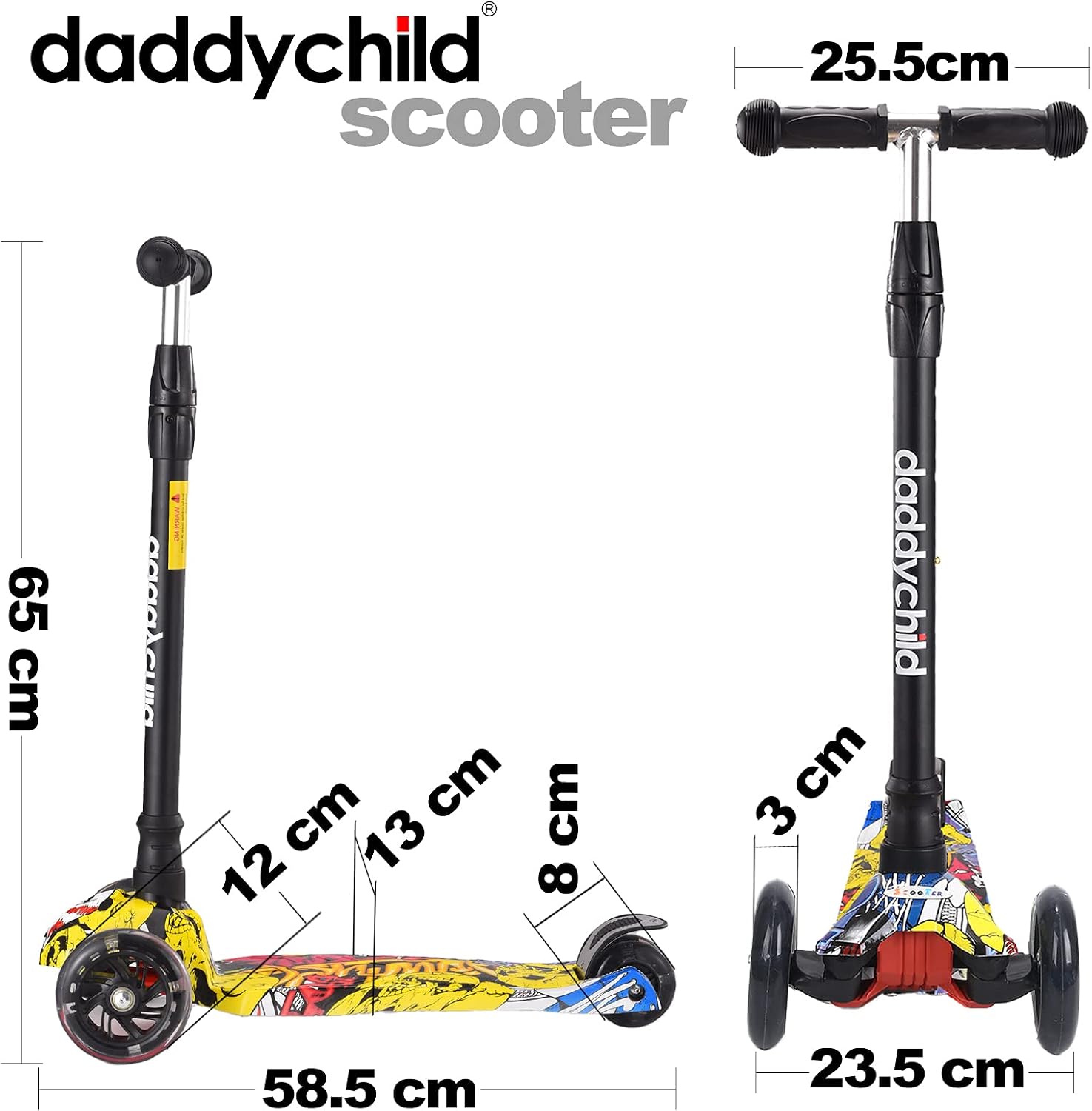 Scooters for Kids 3 Wheel Kick Scooter for Toddlers Girls & Boys, 4 Adjustable Height, Lean to Steer, Extra-Wide Deck, Light Up Wheels for Children from 3 to 14 Years Old - Image 4