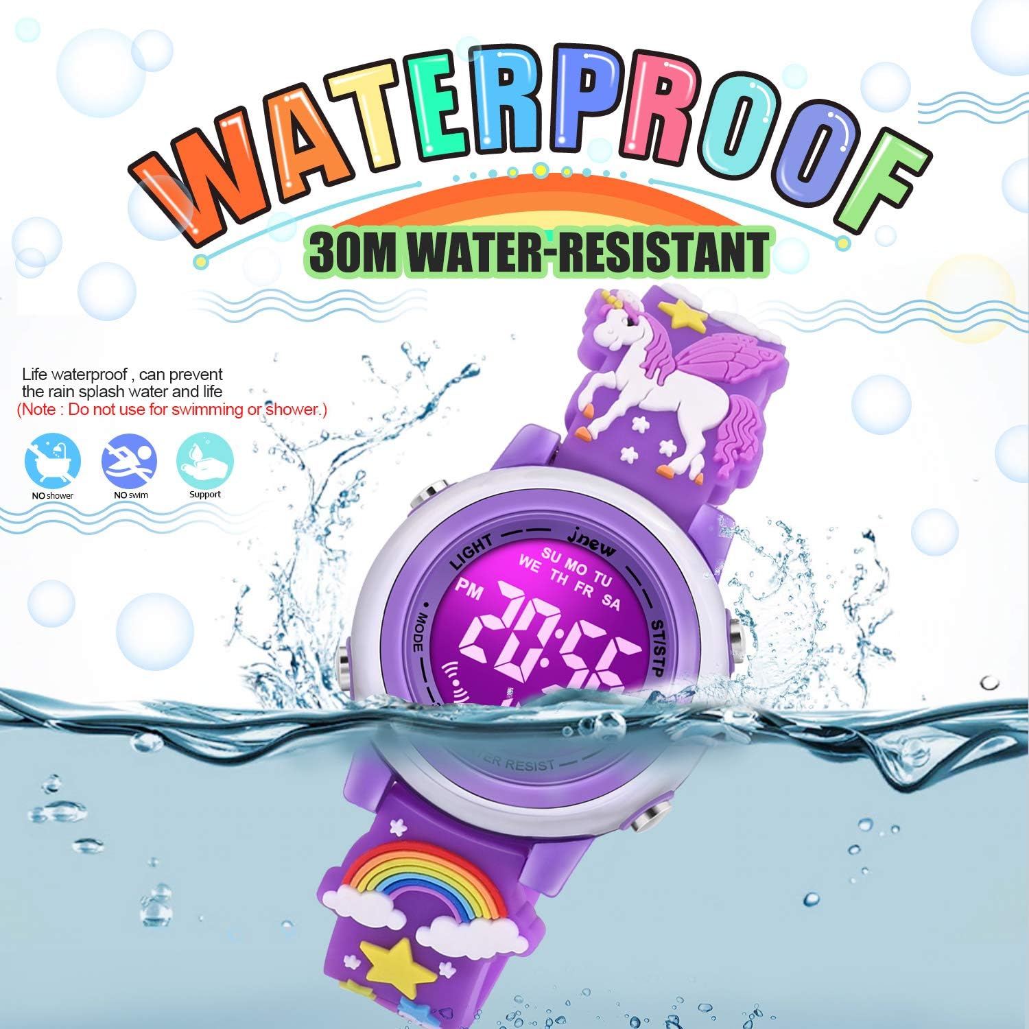 3D Cartoon Waterproof Watches for Girls with Alarm - Best Toys Gifts for Girls Age 3-12 - Image 4