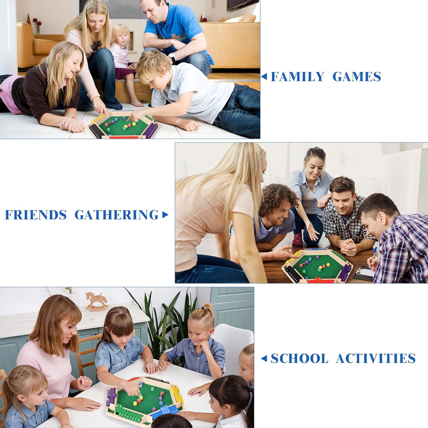 Shut The Box Game Wooden,6 Players Math Games for Kids 8-12,Dice Box Family Games for Kids and Adults,Board Tabletop Games for Kids 5-7, Close The Box Game for Classroom,Home,Party or Pub(6-Color) - Image 6
