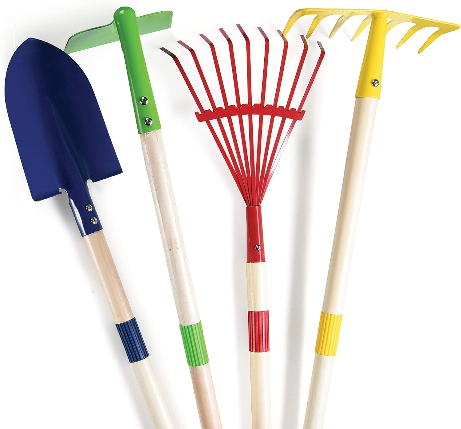 Play22 Kids Garden Tool Set Toy 4-Piece - Shovel, Rake, Hoe, Leaf Rake, Wooden Gardening Tools for Kids Best Outdoor Toys Gift for Boys and Girls - Image 8