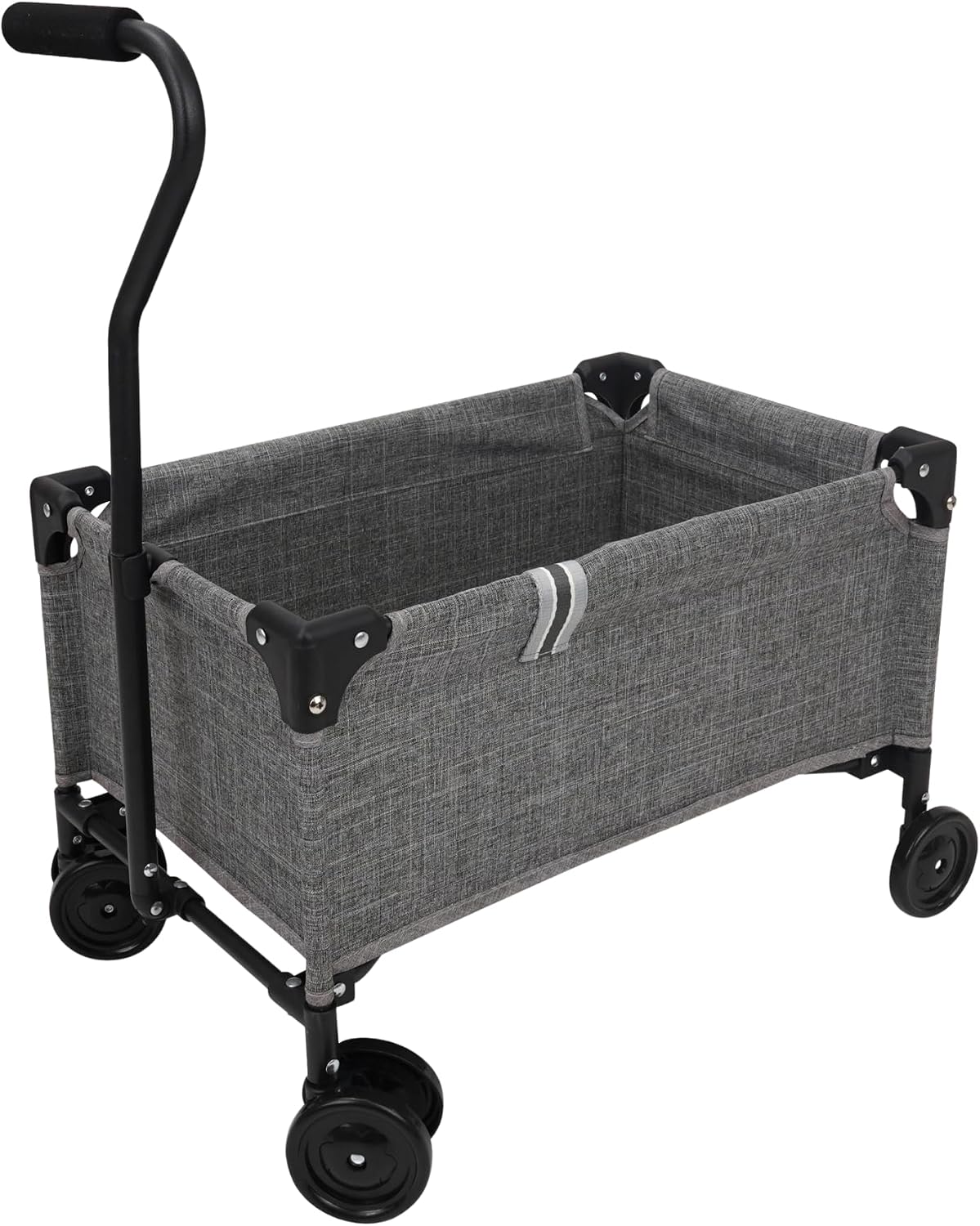 509 Crew: Little Wagon - Melange Grey - Folding Pull-Along Cart, Adjustable Handle, Canvas-Metal Frame, Transport Toys-Dolls-Stuffed Animals, Kid 3+
